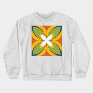 Burnt orange, lime green and lemon yellow modern frangipani Crewneck Sweatshirt